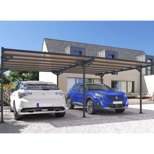 CARPORT ALU DOUBLE TOIT PLAT