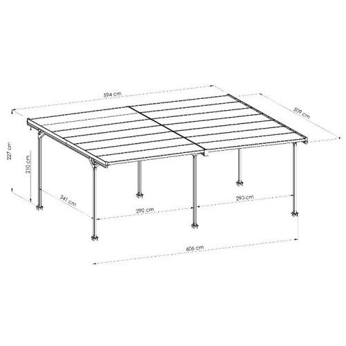 CARPORT ALU DOUBLE TOIT PLAT