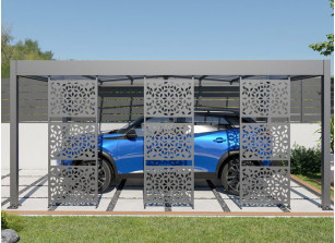 CARPORT ALUMINIUM AVEC 3 CLAUSTRAS