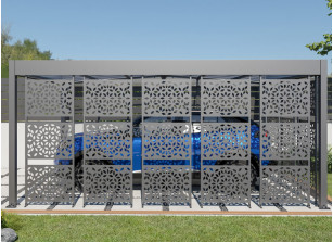 ABRI POLYVALENT EN ALUMINIUM AVEC 5 CLAUSTRAS