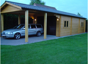 Garage double avec grand auvent - 32.50m2