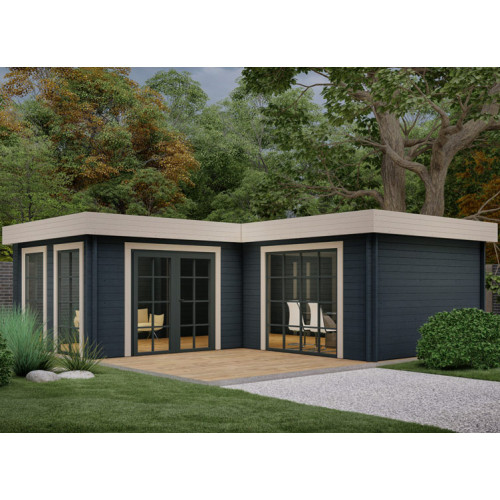Chalet design en madriers bois 45 mm - 37 m2