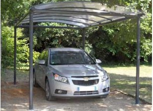 CARPORT SIMPLE METAL GAINÉ ET POLYCARBONAT 3 x 5 m