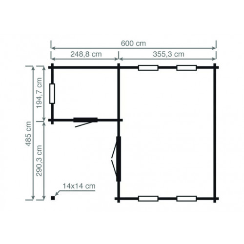 ABRI LOISIRS DOUBLE AVEC AUVENT 29 M2