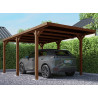 Carport adossé bois traité - 15.5M2