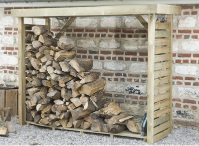 Bûcher avec plancher en bois traité - 2.8m3