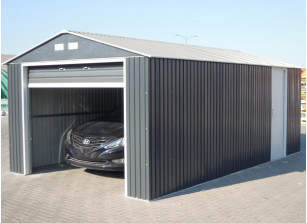 Garage métal 19,52m2 Vastra – Abri voiture extérieur - Porte