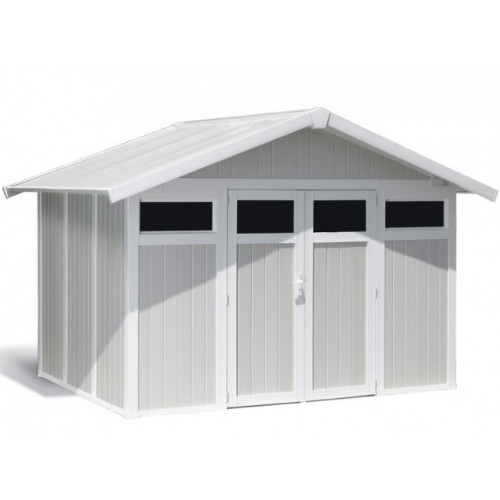 Abri jardin PVC Grosfillex Blanc/Gris-Vert 7.50 m2