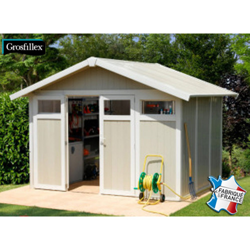Abri jardin PVC Grosfillex Blanc/Gris-Vert 7.50 m2