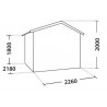Dimensions abri jardin métal zincalume 4m2
