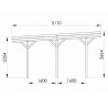 Carport double bois traité - 31M2