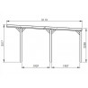 Carport adossé bois traité - 15.5M2