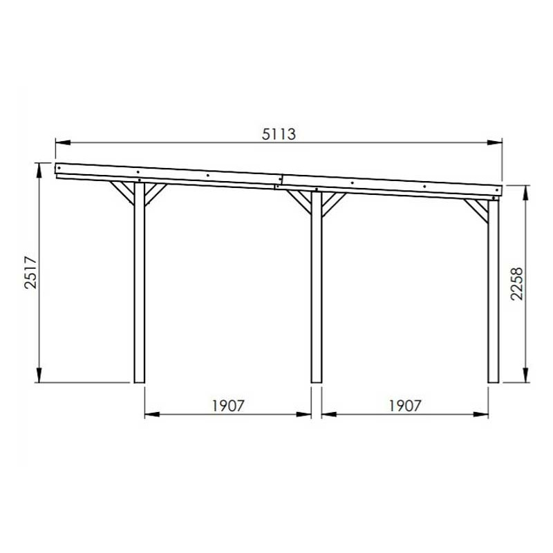 Carport Bois Traité A Petit Prix - 16.5 m2