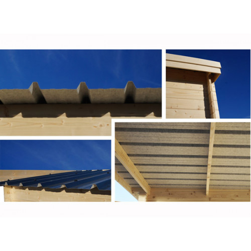 ABRI JARDIN MADRIER BOIS 44 MM  5,12 x 3,27 M