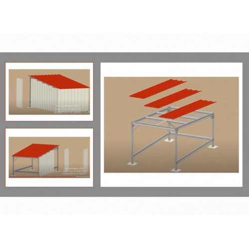 Bardage 3 côtés pour abri métallique Réf. ID3401