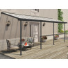 Toit terrasse adossé en aluminium et polycarbonate clair