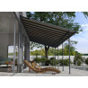 Abri Terrasse Adossé Alu Gris avec couverture polycarbonate bronze - 27m2