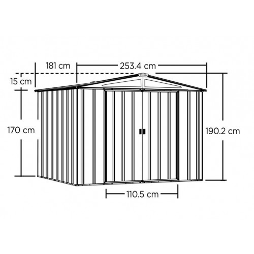 Abri jardin métal Portes Coulissantes - 4.58M2