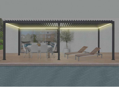 PERGOLA BIOCLIMATIQUE MOTORISÉE + LED 18M2