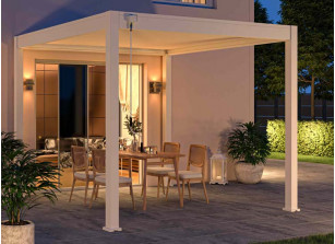 PERGOLA BIOCLIMATIQUE ALUMINIUM BLANCHE 3 X 3