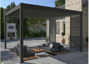 Pergola Bioclimatique Aluminium Gris 16m2