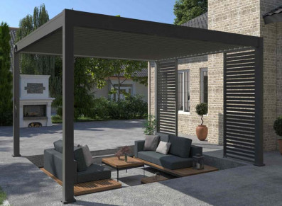 Pergola Bioclimatique Aluminium Gris 16m2