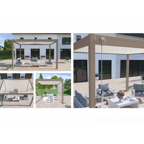 PERGOLA ALU BIOCLIMATIQUE BICOLOR STORE BLANC 12M2
