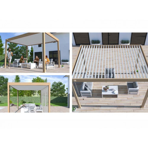 PERGOLA ALU BIOCLIMATIQUE BICOLOR STORE BLANC 12M2