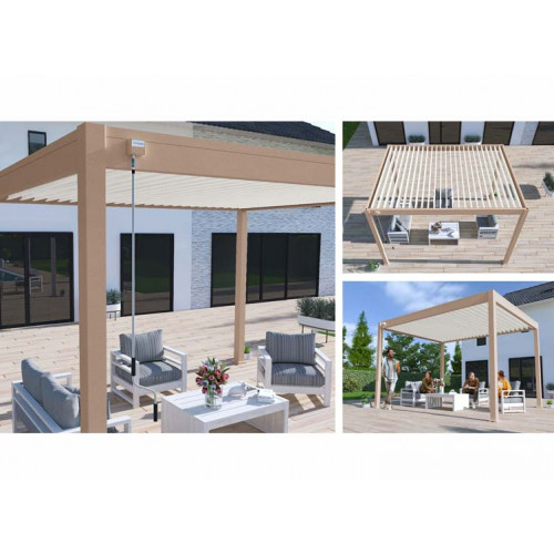 PERGOLA ALU BIOCLIMATIQUE BICOLOR STORE BLANC 12M2