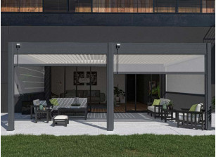 PERGOLA BIOCLIMATIQUE ADOSSEE ALUMINIUM 18M2