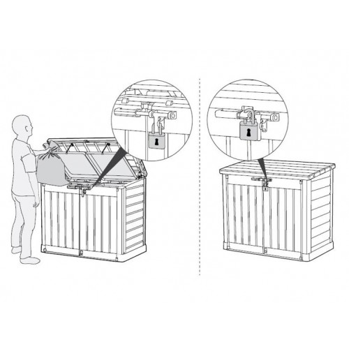 Coffre multifonction en resine avec verins  1200 L