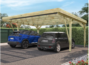 Carport double bois traité - 30.7M2