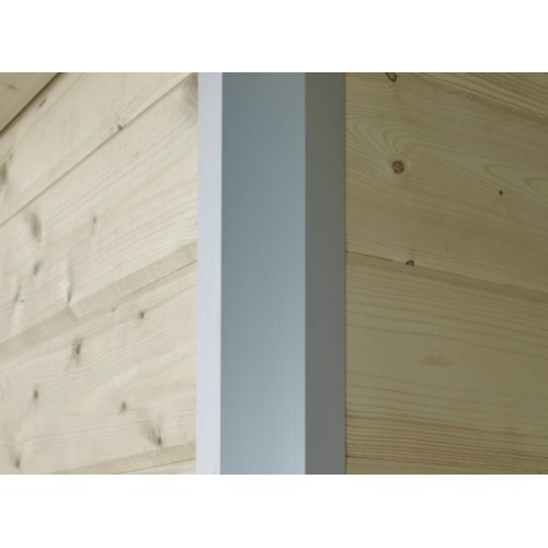Abris Bois Brut Madriers 28mm + Toit Plat Bac Acier  10m2