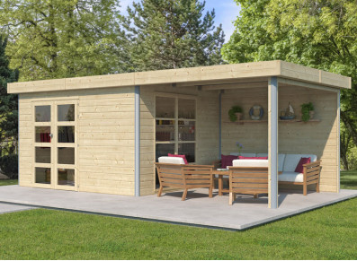 Abris Bois Brut Madriers 28mm Fermeture à Clefs  10m2