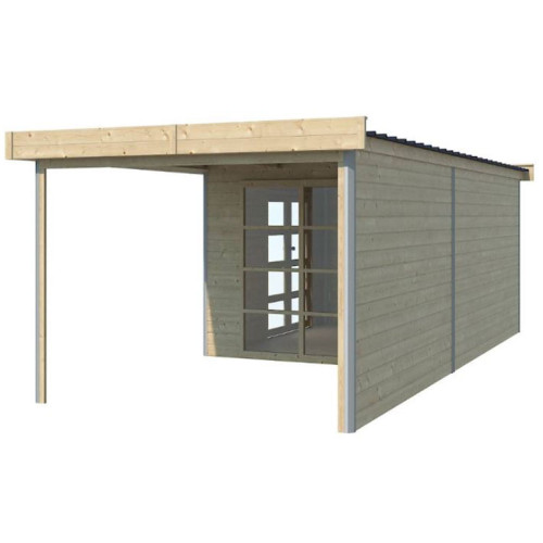 Abris Bois Brut Madriers 28mm Fermeture à Clefs  10m2