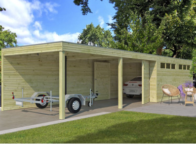 Garage bois autoclave + carport