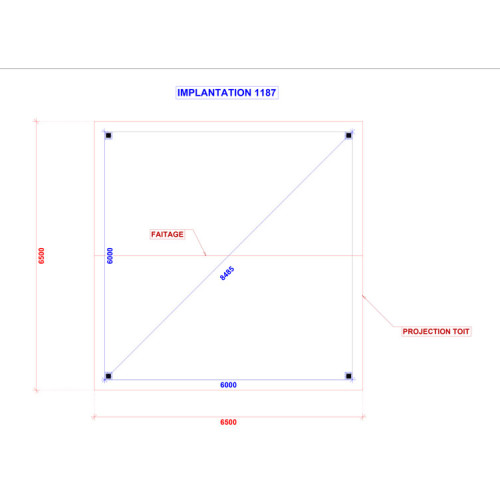 CHARPENTE BOIS 2 PENTES TENON/MORTAISE - 35M2