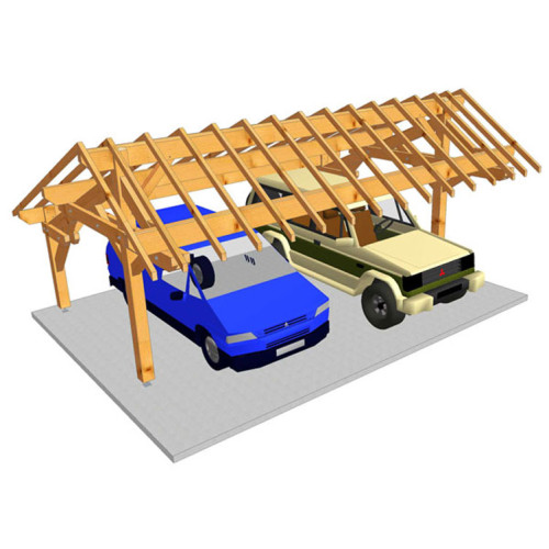Charpente bois 2 pans asymétrique en bois Douglas - 38m2