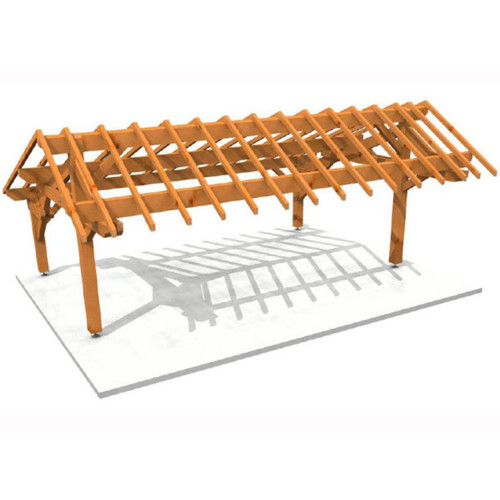 Charpente bois 2 pans asymétrique en bois Douglas - 38m2