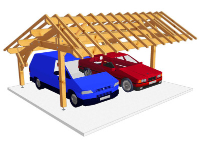 Charpente 2 Pans Asymétriques en Bois Douglas - 37m2