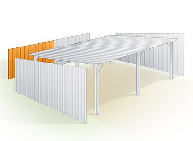 Bardage supplémentaire pour abri métallique 3x5m