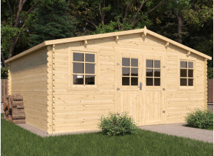 Abri Jardin Madriers Bois 28 mm - 17M2