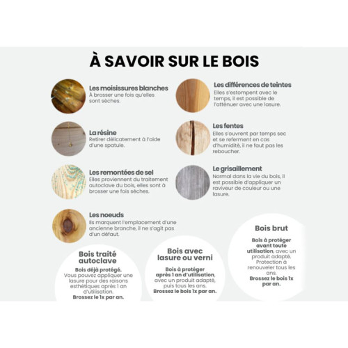 Abri Jardin Bois brut - 12M2