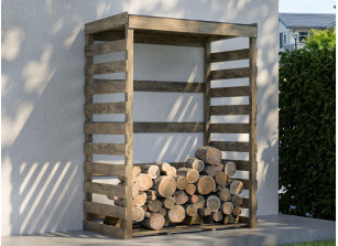Bûcher avec plancher en bois traité - 1.70 m3