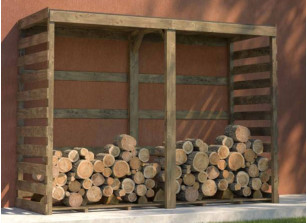 Bûcher avec plancher en bois traité - 3.40 m3