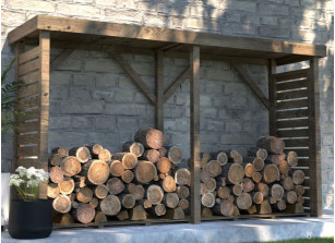 Bûcher avec plancher en bois traité - 3.8m3
