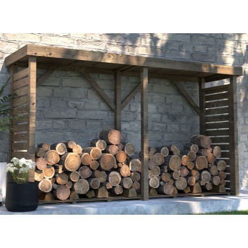 Bûcher avec plancher en bois traité - 3.8m3