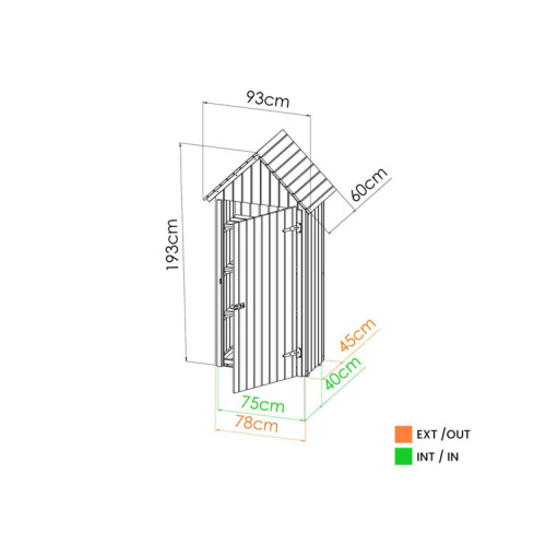 Armoire bois traité avec plancher et 3 étagères
