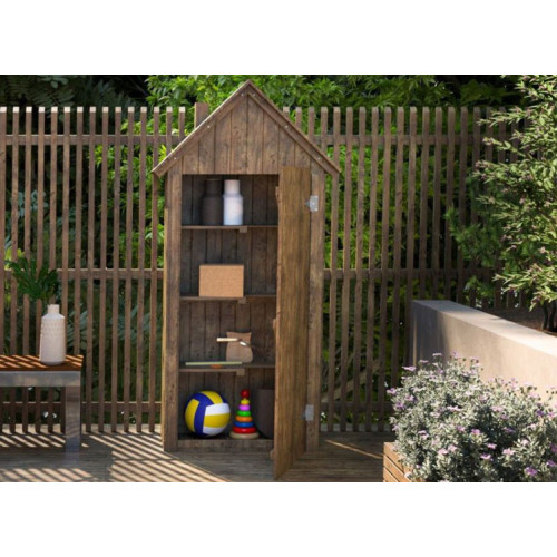 Armoire bois traité avec plancher et 3 étagères
