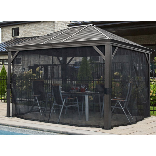 TONNELLE ALU TOIT ACIER 10 m2